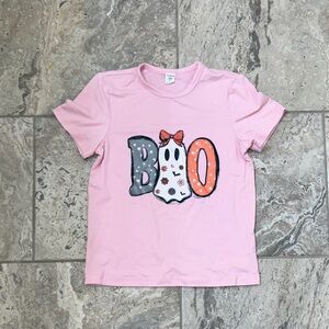 NWT Size 6 SHEIN Pink BOO Ghost Graphic Tee